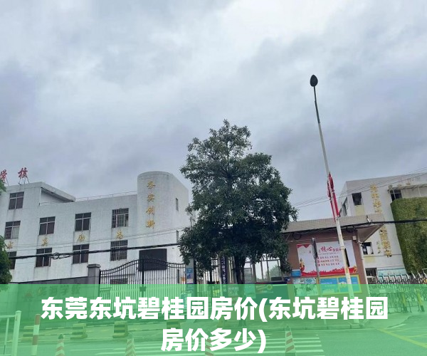 东莞东坑碧桂园房价(东坑碧桂园房价多少)