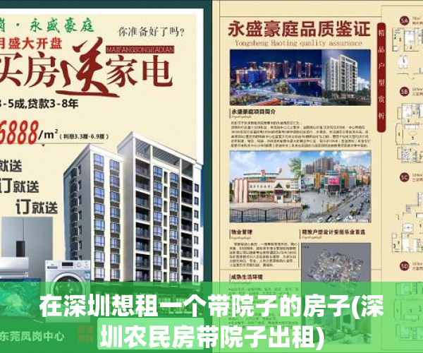 在深圳想租一个带院子的房子(深圳农民房带院子出租)