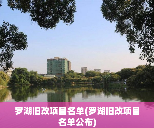 罗湖旧改项目名单(罗湖旧改项目名单公布)