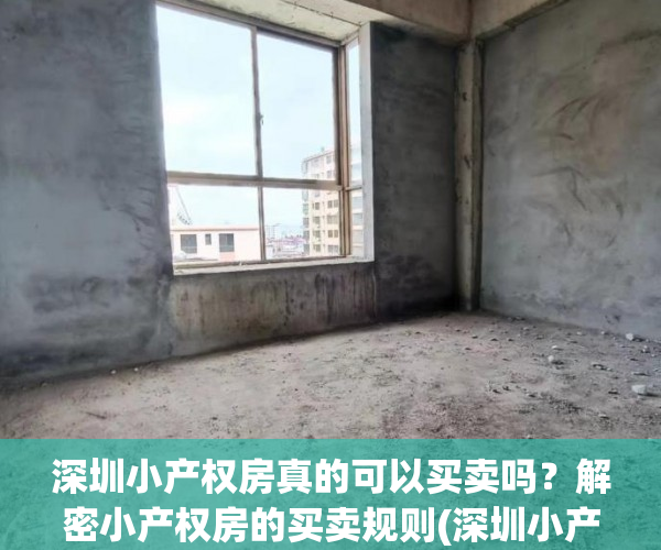 深圳小产权房真的可以买卖吗？解密小产权房的买卖规则(深圳小产权房能卖吗)