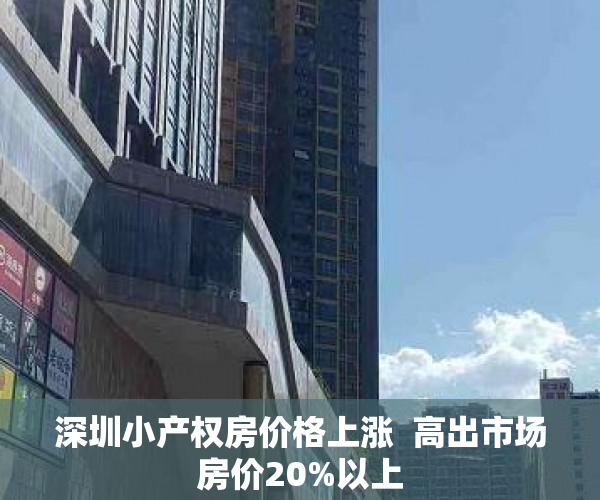 深圳小产权房价格上涨  高出市场房价20%以上