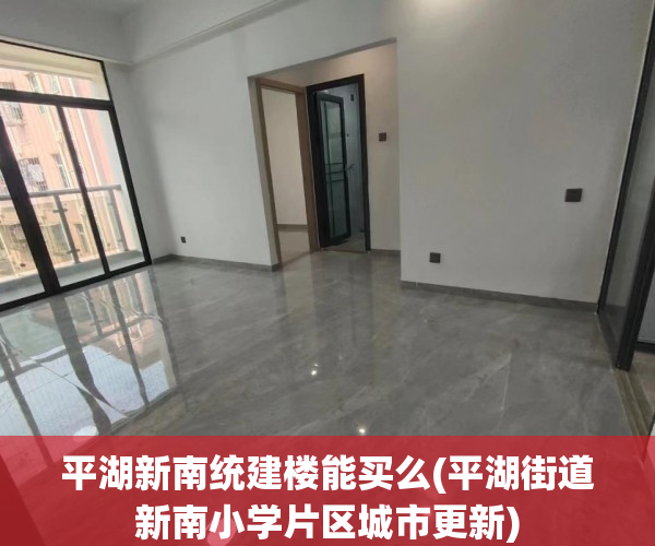 平湖新南统建楼能买么(平湖街道新南小学片区城市更新)