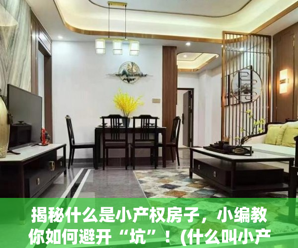 揭秘什么是小产权房子，小编教你如何避开“坑”！(什么叫小产权房呀)