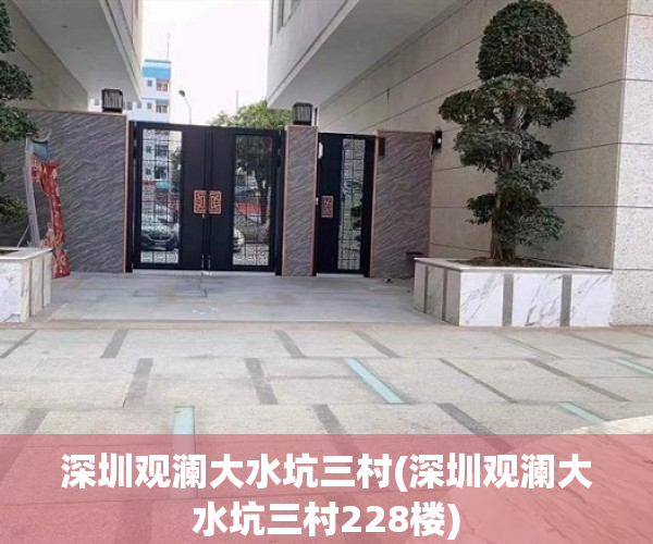 深圳观澜大水坑三村(深圳观澜大水坑三村228楼)