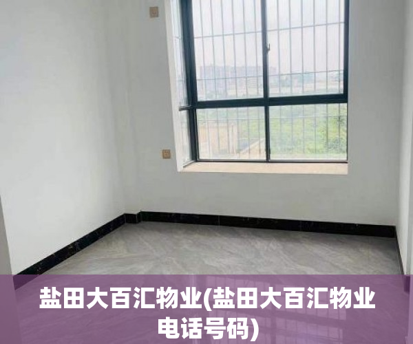 盐田大百汇物业(盐田大百汇物业电话号码) 盐田大百汇物业(盐田大百汇物业电话号码)