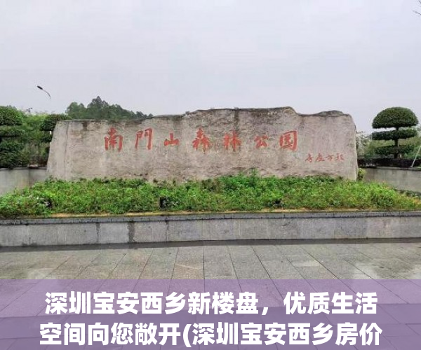 深圳宝安西乡新楼盘，优质生活空间向您敞开(深圳宝安西乡房价多少钱一平方)