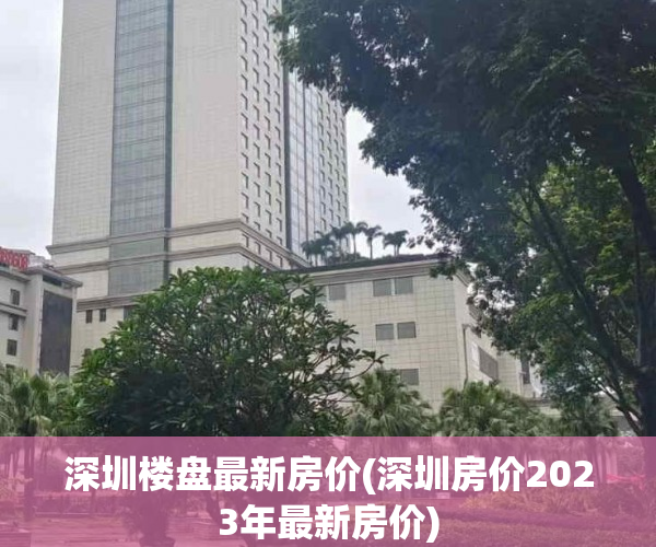 深圳楼盘最新房价(深圳房价2023年最新房价)