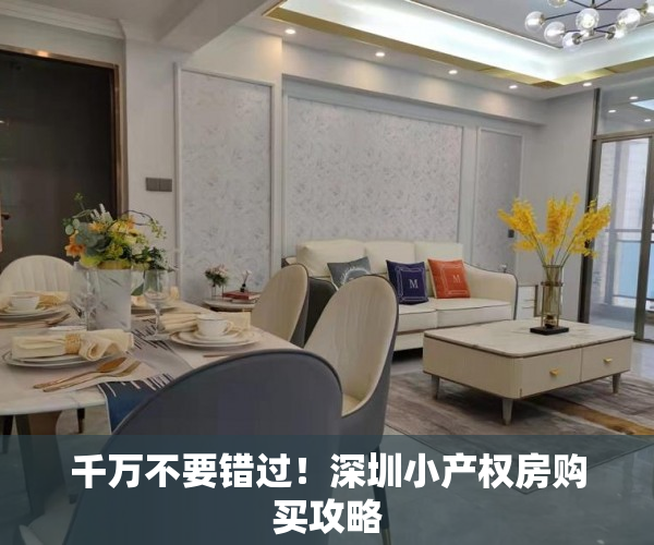 千万不要错过！深圳小产权房购买攻略