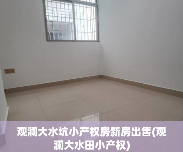 观澜大水坑小产权房新房出售(观澜大水田小产权)