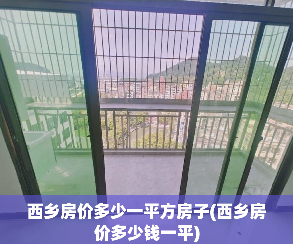 西乡房价多少一平方房子(西乡房价多少钱一平)