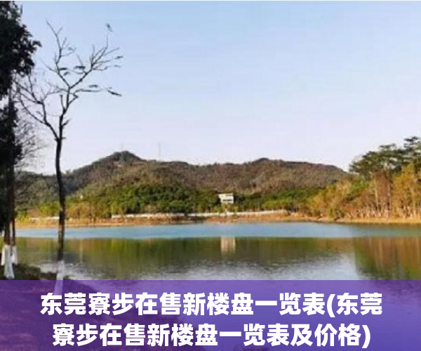 东莞寮步在售新楼盘一览表(东莞寮步在售新楼盘一览表及价格) 东莞寮步在售新楼盘一览表(东莞寮步在售新楼盘一览表及价格)