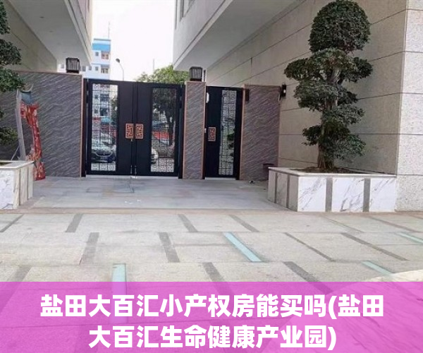 盐田大百汇小产权房能买吗(盐田大百汇生命健康产业园) 盐田大百汇小产权房能买吗(盐田大百汇生命健康产业园)