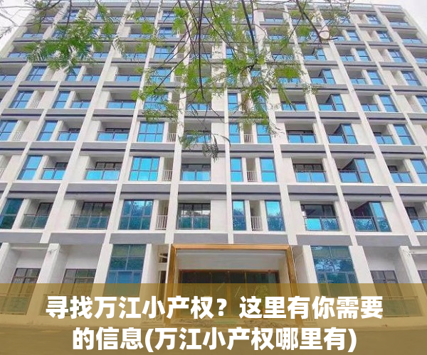 寻找万江小产权？这里有你需要的信息(万江小产权哪里有)