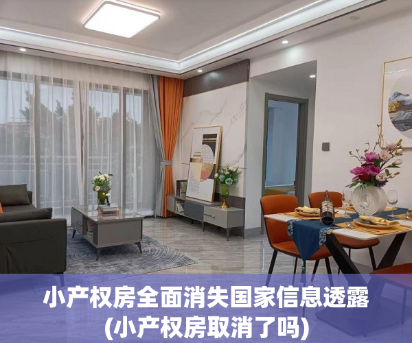 小产权房全面消失国家信息透露(小产权房取消了吗)