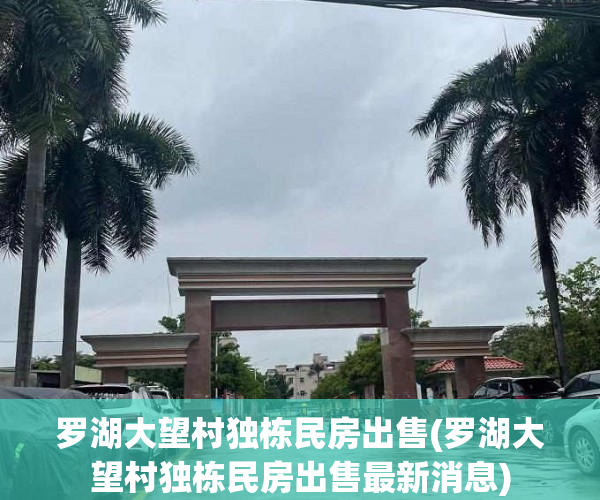 罗湖大望村独栋民房出售(罗湖大望村独栋民房出售最新消息) 罗湖大望村独栋民房出售(罗湖大望村独栋民房出售最新消息)