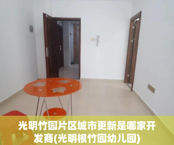 光明竹园片区城市更新是哪家开发商(光明根竹园幼儿园)