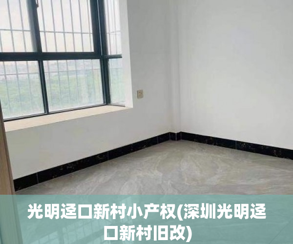 光明迳口新村小产权(深圳光明迳口新村旧改)