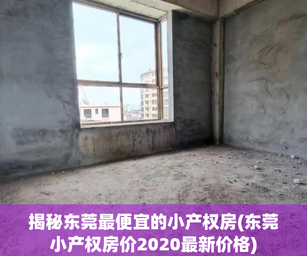 揭秘东莞最便宜的小产权房(东莞小产权房价2020最新价格)
