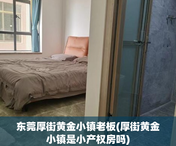 东莞厚街黄金小镇老板(厚街黄金小镇是小产权房吗)