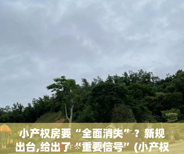 小产权房要“全面消失”？新规出台,给出了“重要信号”(小产权房取消了吗)