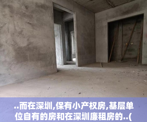 ..而在深圳,保有小产权房,基层单位自有的房和在深圳廉租房的..(深圳市的小产权房有保障吗)