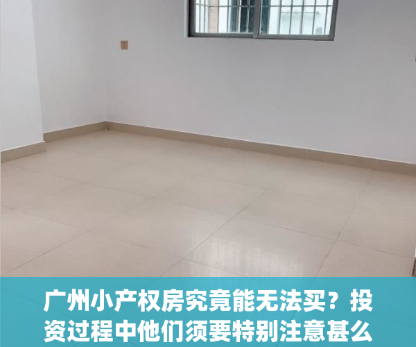 广州小产权房究竟能无法买？投资过程中他们须要特别注意甚么？(在广州买小产权房安全吗?)