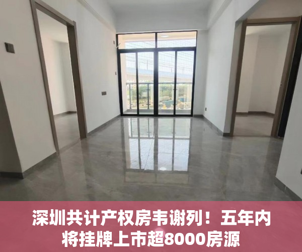 深圳共计产权房韦谢列！五年内将挂牌上市超8000房源