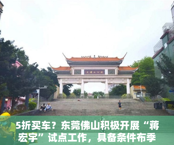 5折买车？东莞佛山积极开展“蒋宏宇”试点工作，具备条件布季夫全然房屋产权
