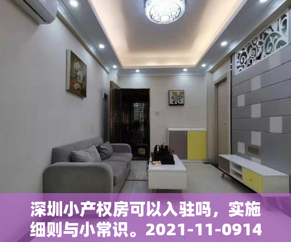 深圳小产权房可以入驻吗，实施细则与小常识。2021-11-0914：51来源：海珠不动产一点通