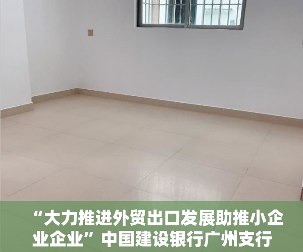 “大力推进外贸出口发展助推小企业企业”中国建设银行广州支行服务项目跨境电商超4惠康