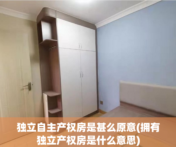 独立自主产权房是甚么原意(拥有独立产权房是什么意思)