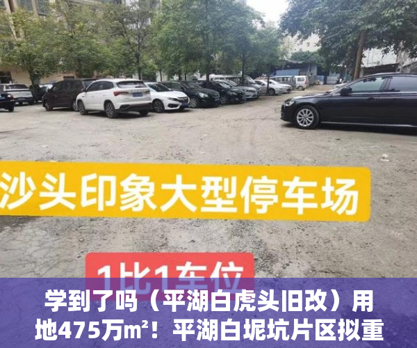 学到了吗（平湖白虎头旧改）用地475万㎡！平湖白坭坑片区拟重建为住宅+学校+医院｜深圳楼市早7条，平湖大街旧改，