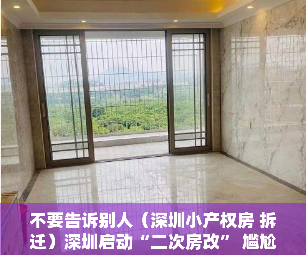 不要告诉别人（深圳小产权房 拆迁）深圳启动“二次房改” 尴尬的小产权房何去何从，深圳小产权房拆迁补偿标准，