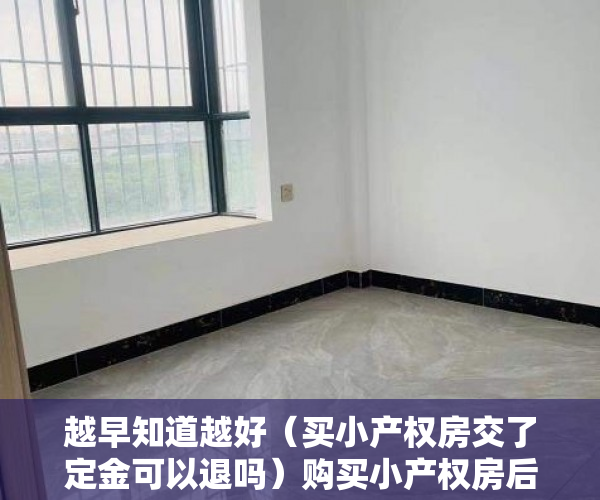 越早知道越好（买小产权房交了定金可以退吗）购买小产权房后不想买了，定金能退回来吗？，买小产权房定金交了未签订合同不想买了,可以退吗，