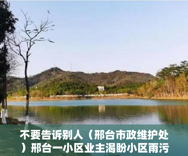 不要告诉别人（邢台市政维护处）邢台一小区业主渴盼小区雨污改造早日完工 进展：增加人员车辆 加快施工进度，邢台在建小区，