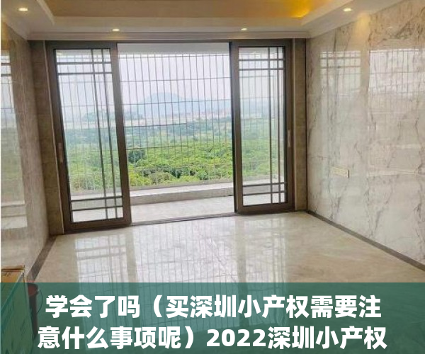 学会了吗（买深圳小产权需要注意什么事项呢）2022深圳小产权八大买房使用技巧推荐！(你必须知道的买房秘籍)，买深圳小产权需要注意什么事项和手续，