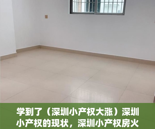 学到了（深圳小产权大涨）深圳小产权的现状，深圳小产权房火爆，(深圳小产权暴跌)
