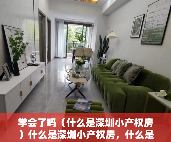 学会了吗（什么是深圳小产权房）什么是深圳小产权房，什么是深圳小产权房子，