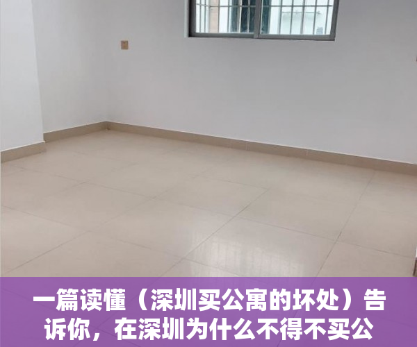 一篇读懂（深圳买公寓的坏处）告诉你，在深圳为什么不得不买公寓，深圳公寓值不值得购买，