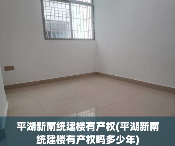 平湖新南统建楼有产权(平湖新南统建楼有产权吗多少年)